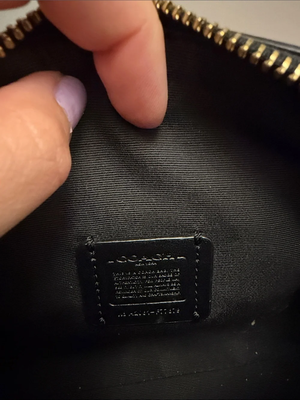 Coach Dark Brown & Black Signature Crossbody Pouch